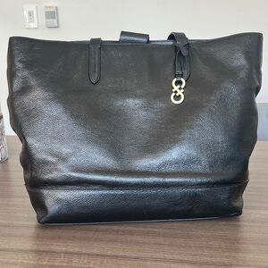 Cole Haan Black Pebbled Leather Tote Bag